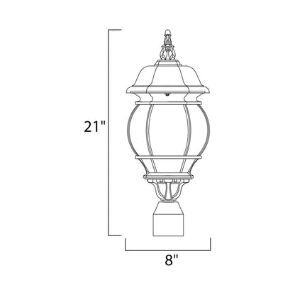 Crown Hill Outdoor Post Light - line drawing.