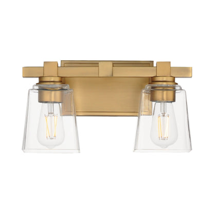 Cubos Bath Vanity Light in Natural Aged Brass (2-Light).