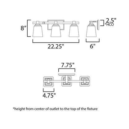 Cubos Bath Vanity Light - line drawing.