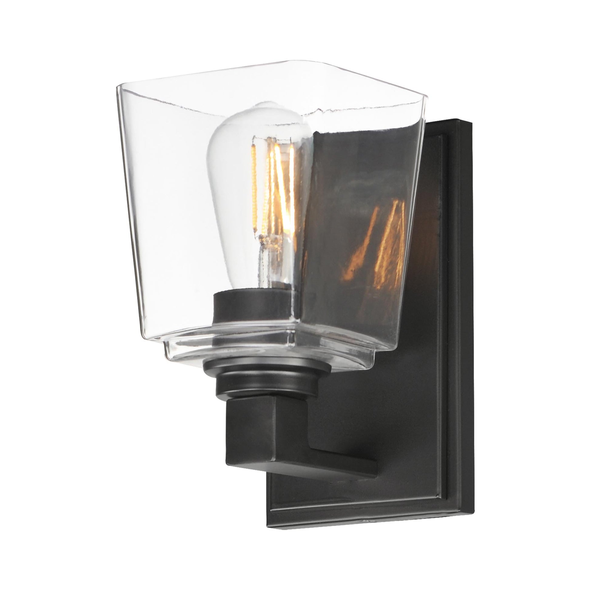 Cubos Bath Wall Light in Black.