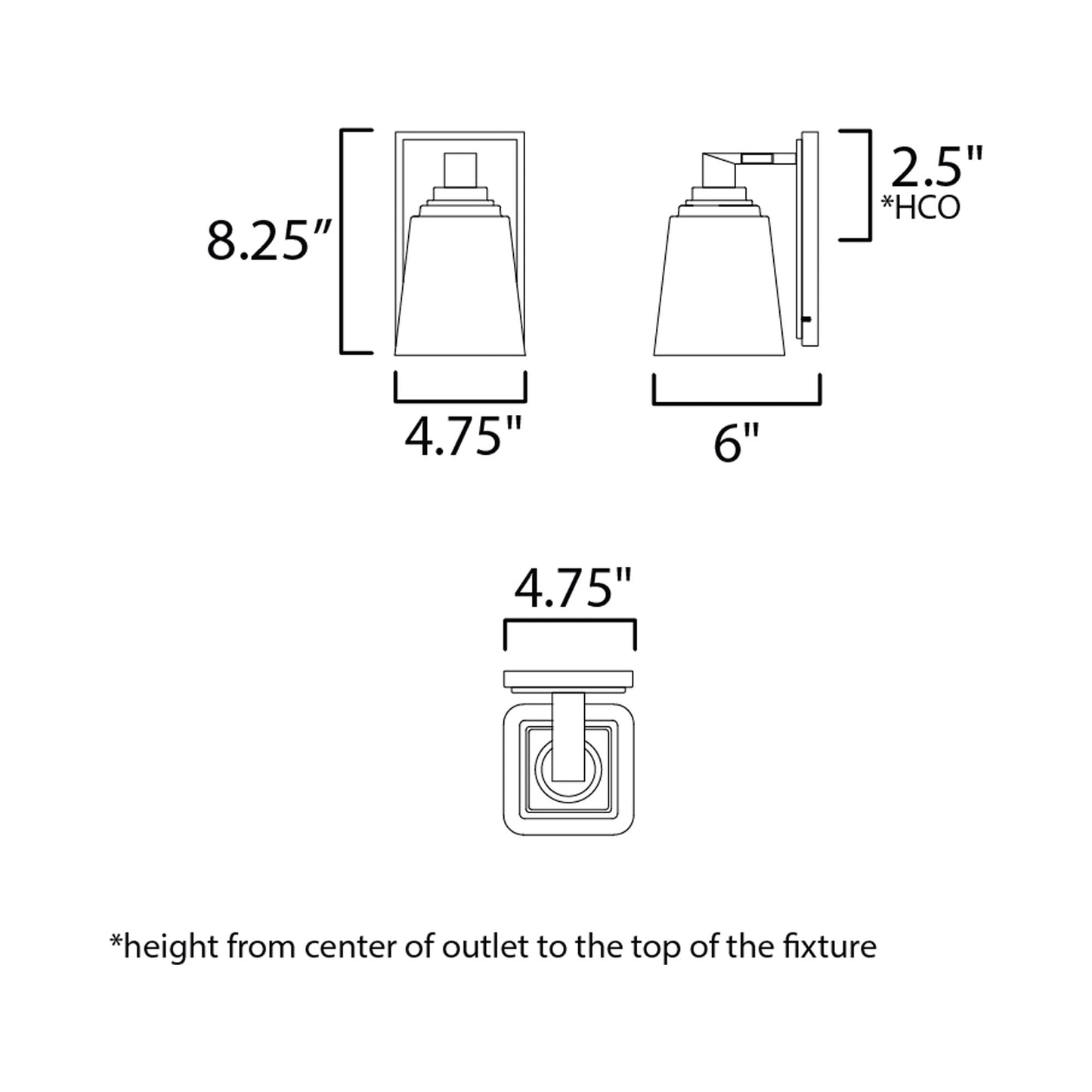 Cubos Bath Wall Light - line drawing.