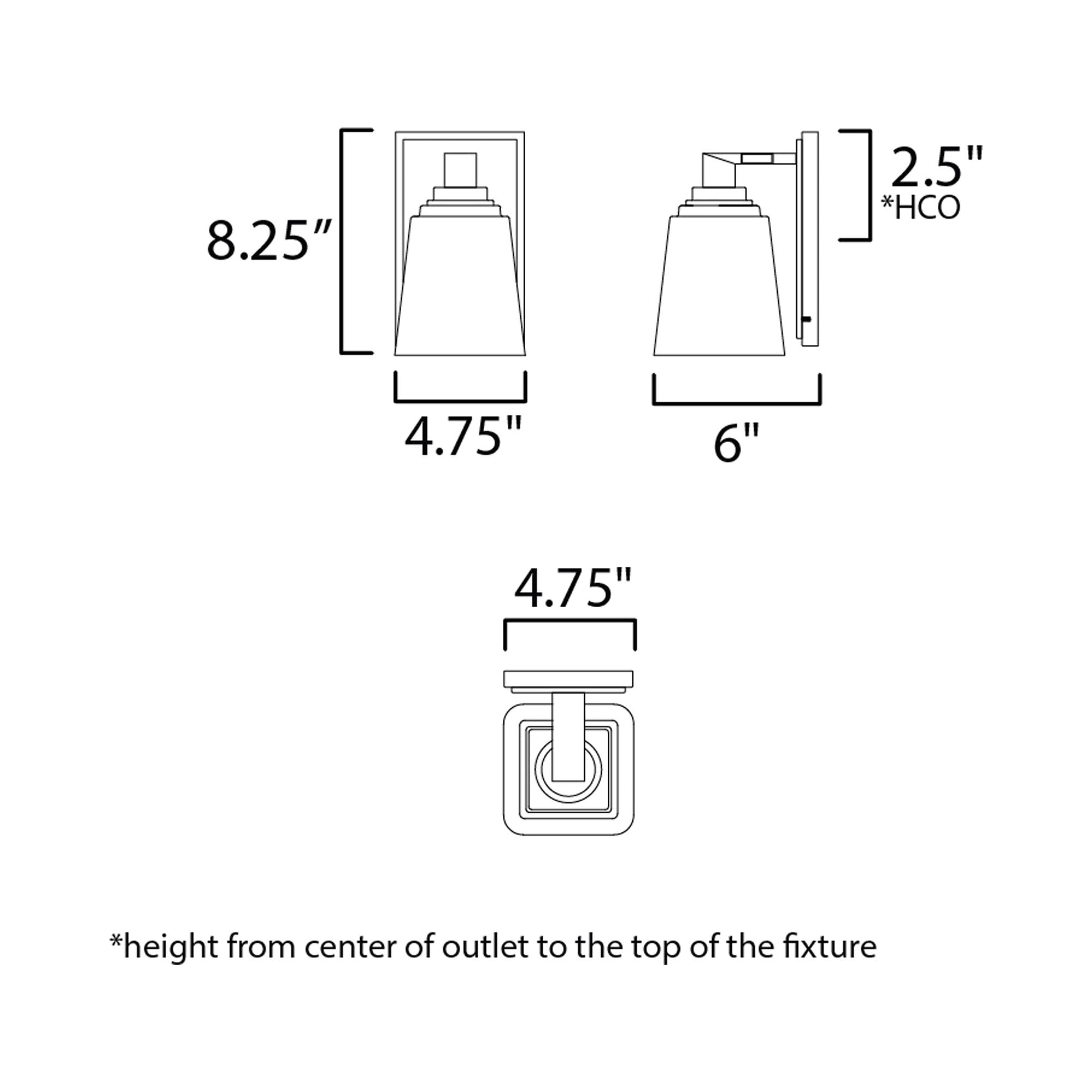 Cubos Bath Wall Light - line drawing.