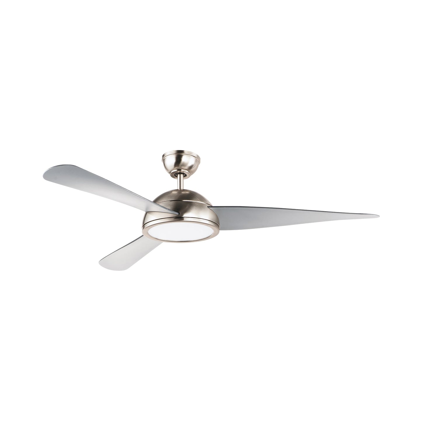 Cupola LED Ceiling Fan in Satin Nickel.