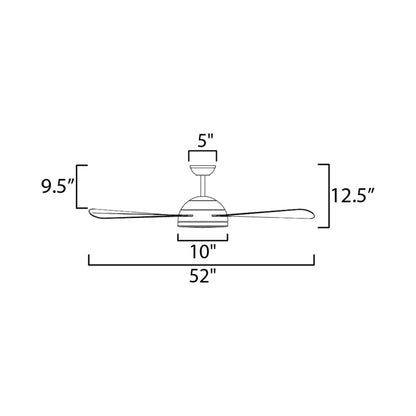 Cupola LED Ceiling Fan - line drawing.