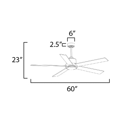 Daisy LED Ceiling Fan - line drawing.