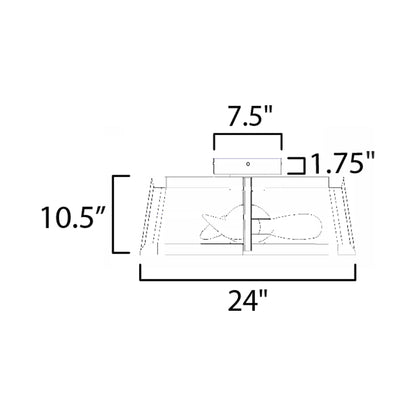 Darling LED Ceiling Fan - line drawing.