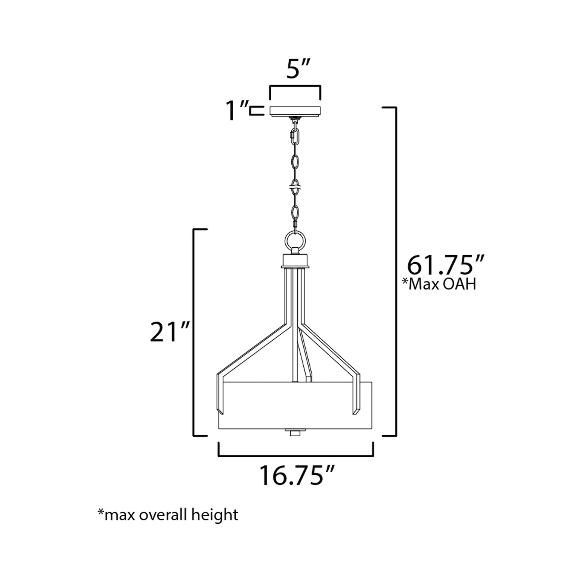 Dart Pendant Light - line drawing.