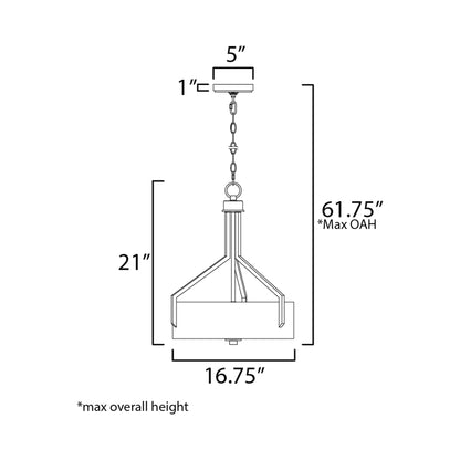 Dart Pendant Light - line drawing.
