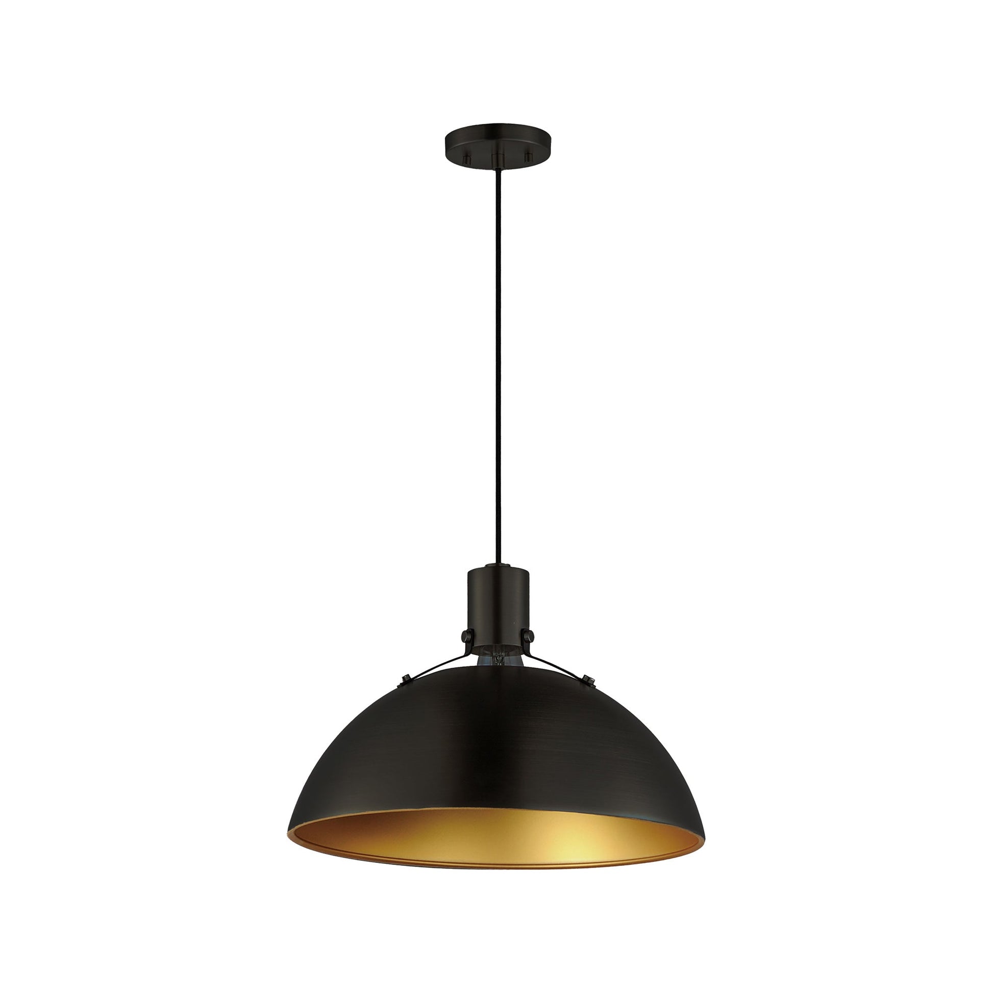 Dawn Pendant Light in Antique Brass/Black (Medium).