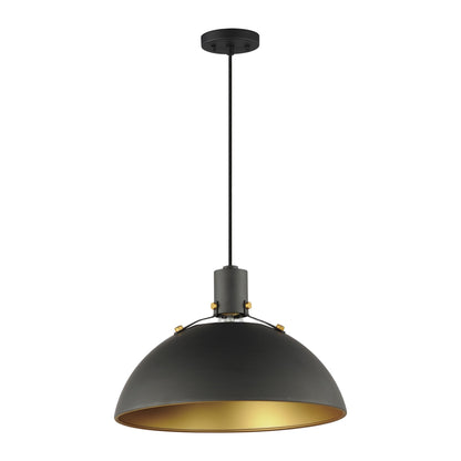Dawn Pendant Light in Antique Brass/Black (Large).