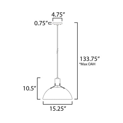 Dawn Pendant Light - line drawing.