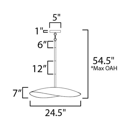 Denarii Pendant Light - line drawing.