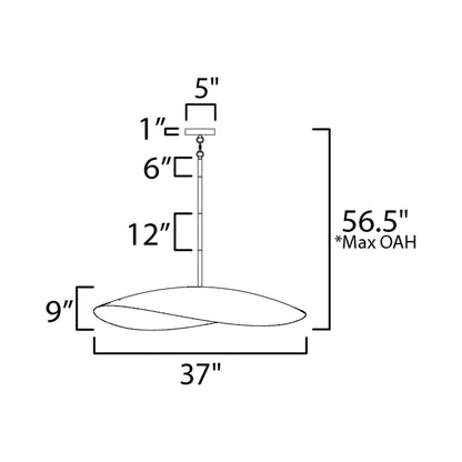 Denarii Pendant Light - line drawing.