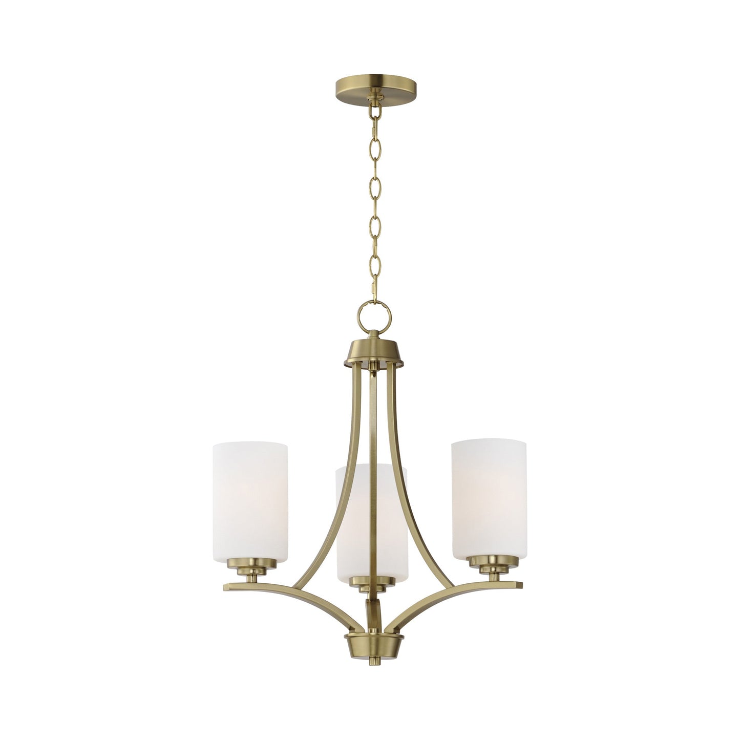 Deven Chandelier in Satin Brass (3-Light).