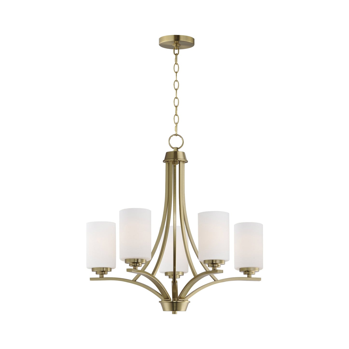 Deven Chandelier in Satin Brass (5-Light).