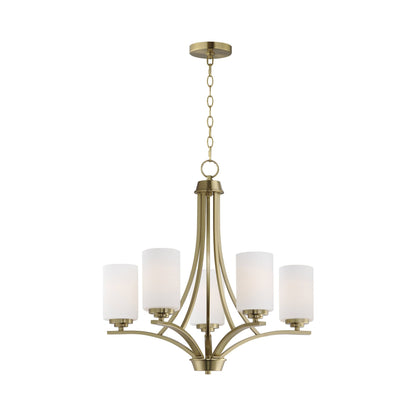 Deven Chandelier in Satin Brass (5-Light).