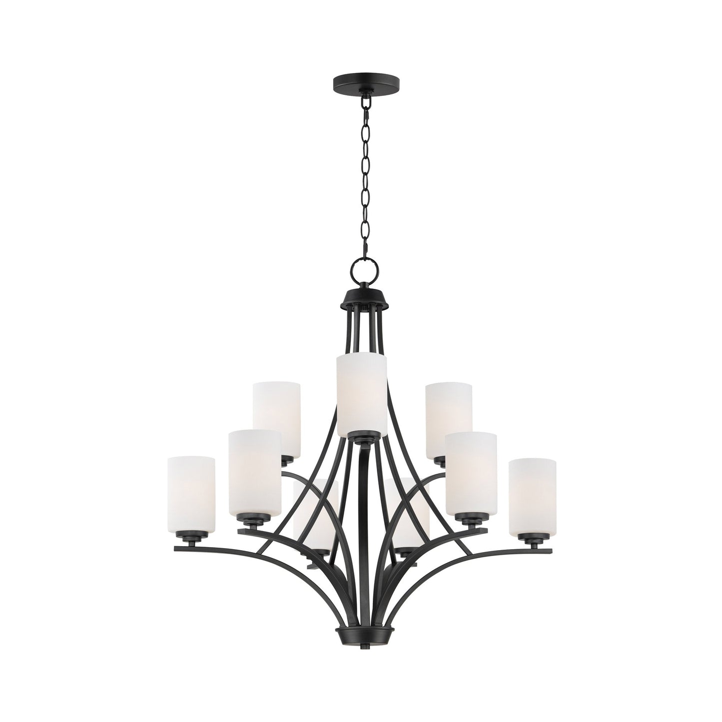 Deven Chandelier in Black (9-Light).