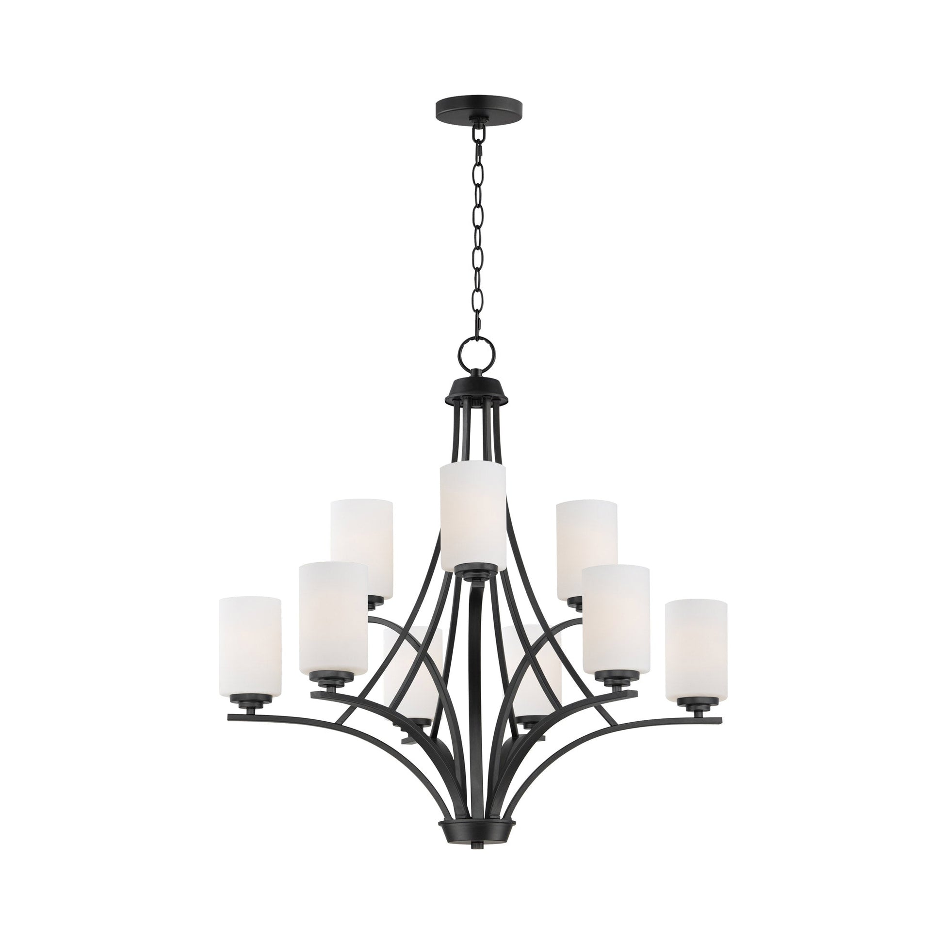 Deven Chandelier in Black (9-Light).