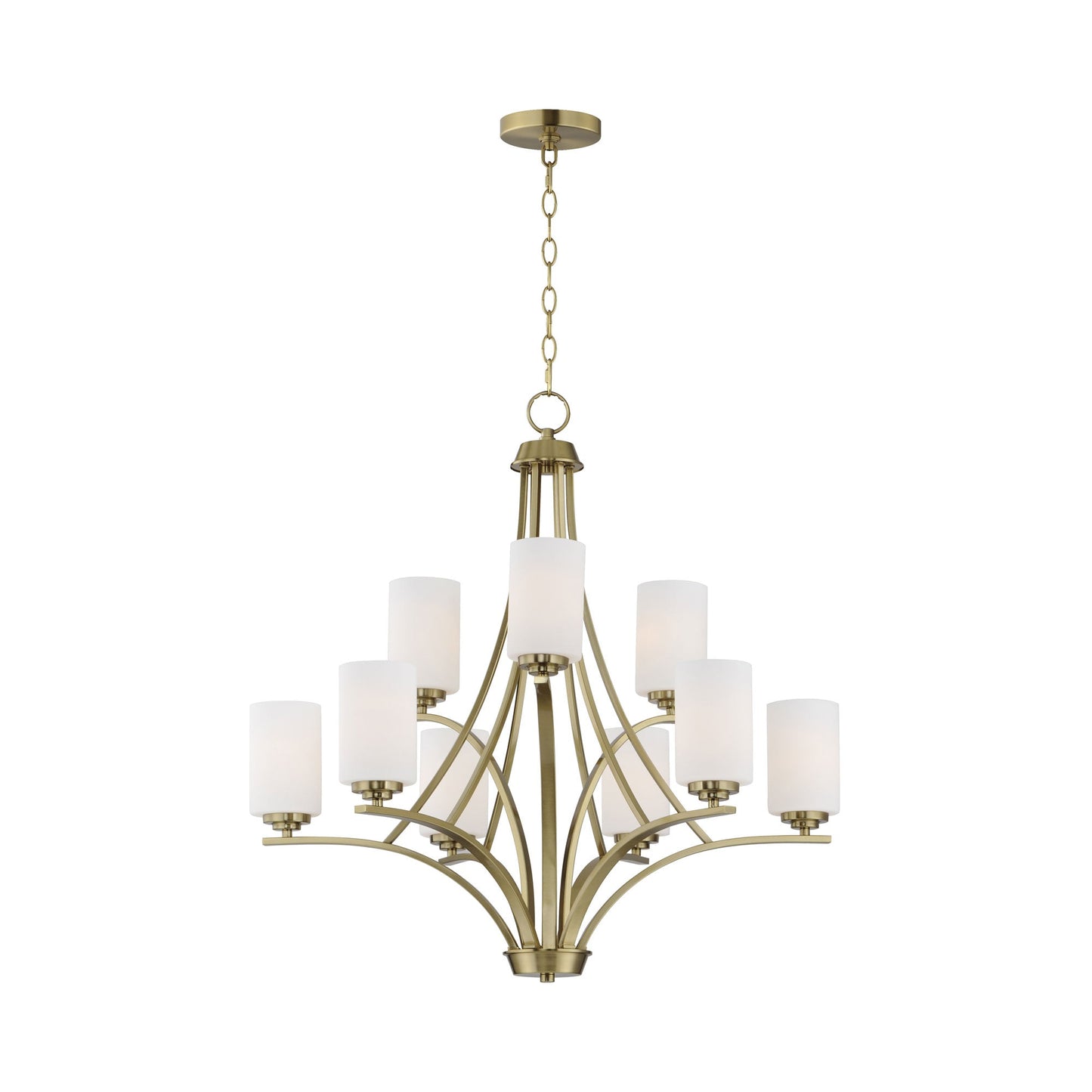 Deven Chandelier in Satin Brass (9-Light).