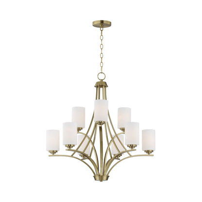 Deven Chandelier in Satin Brass (9-Light).