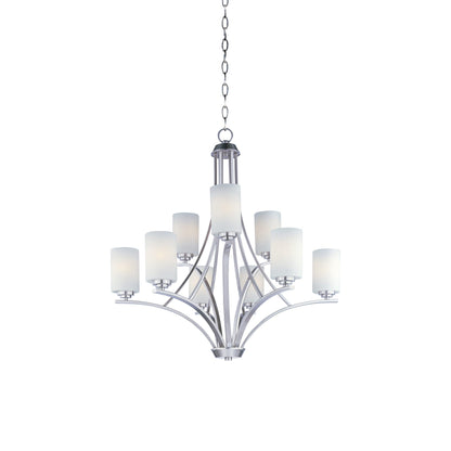 Deven Chandelier in Satin Nickel (9-Light).