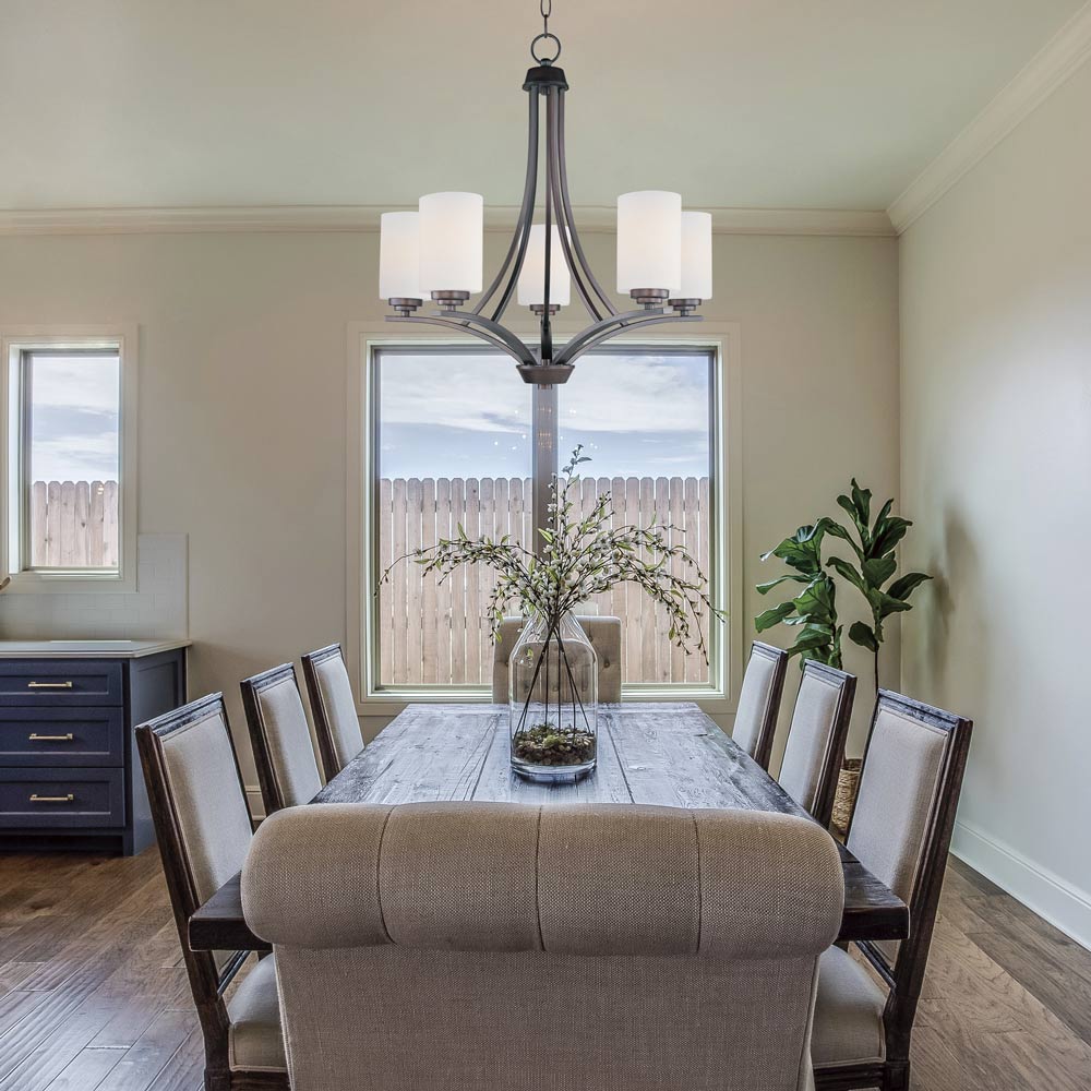 Deven Chandelier in dining room.