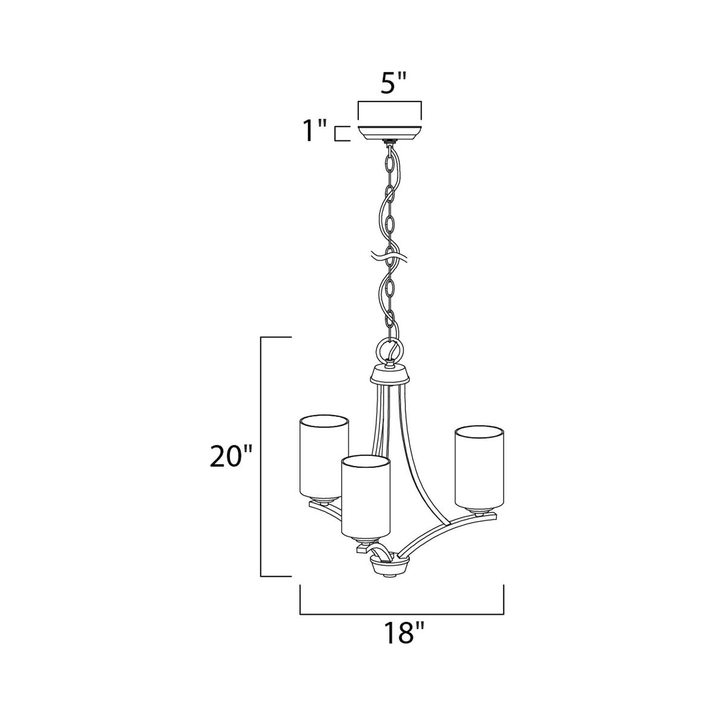 Deven Chandelier - line drawing.