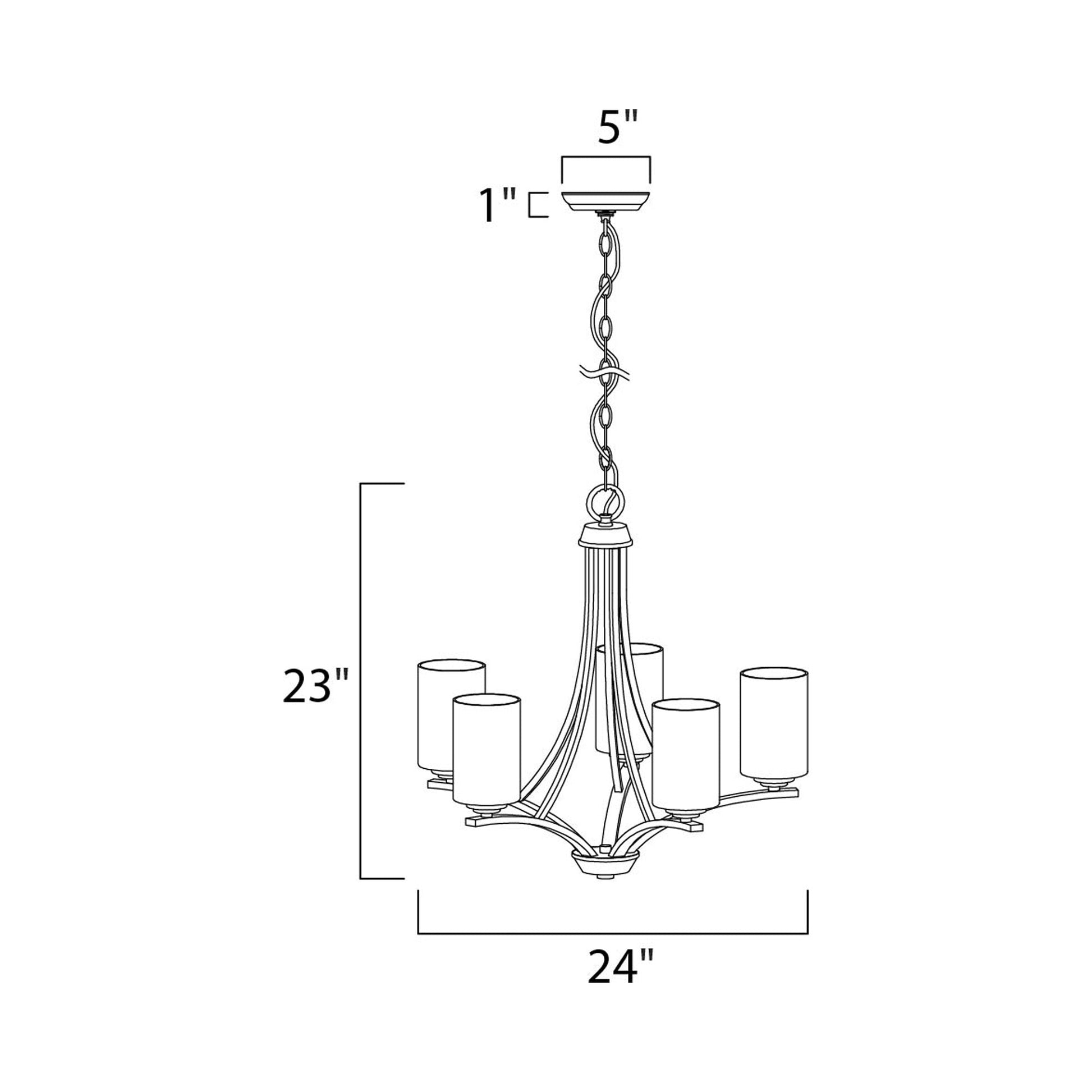 Deven Chandelier - line drawing.