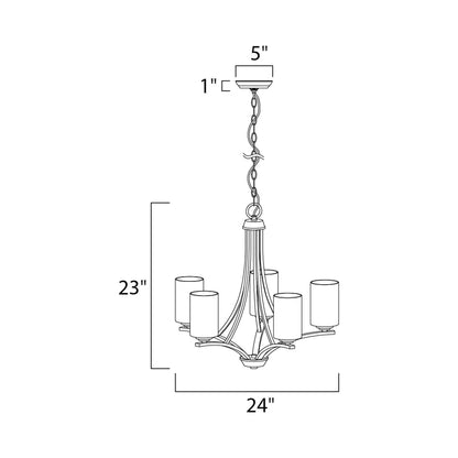 Deven Chandelier - line drawing.