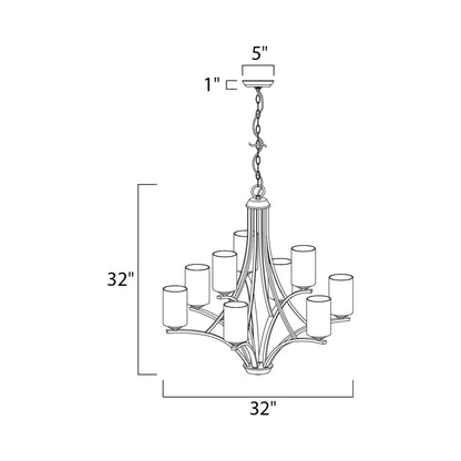 Deven Chandelier - line drawing.