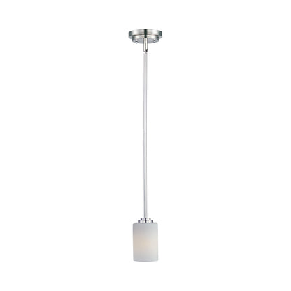 Deven Mini Pendant Light in Satin Nickel.