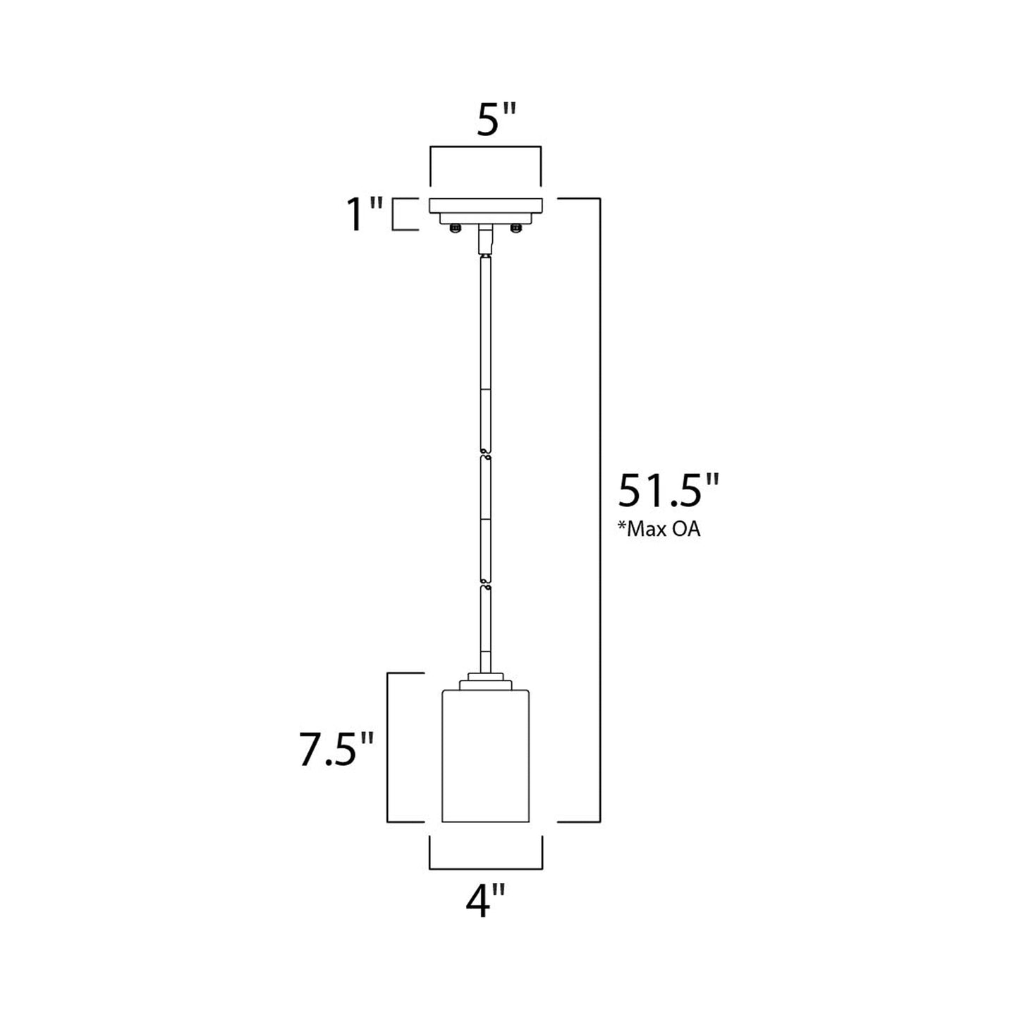 Deven Mini Pendant Light - line drawing.