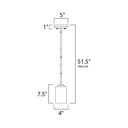 Deven Mini Pendant Light - line drawing.