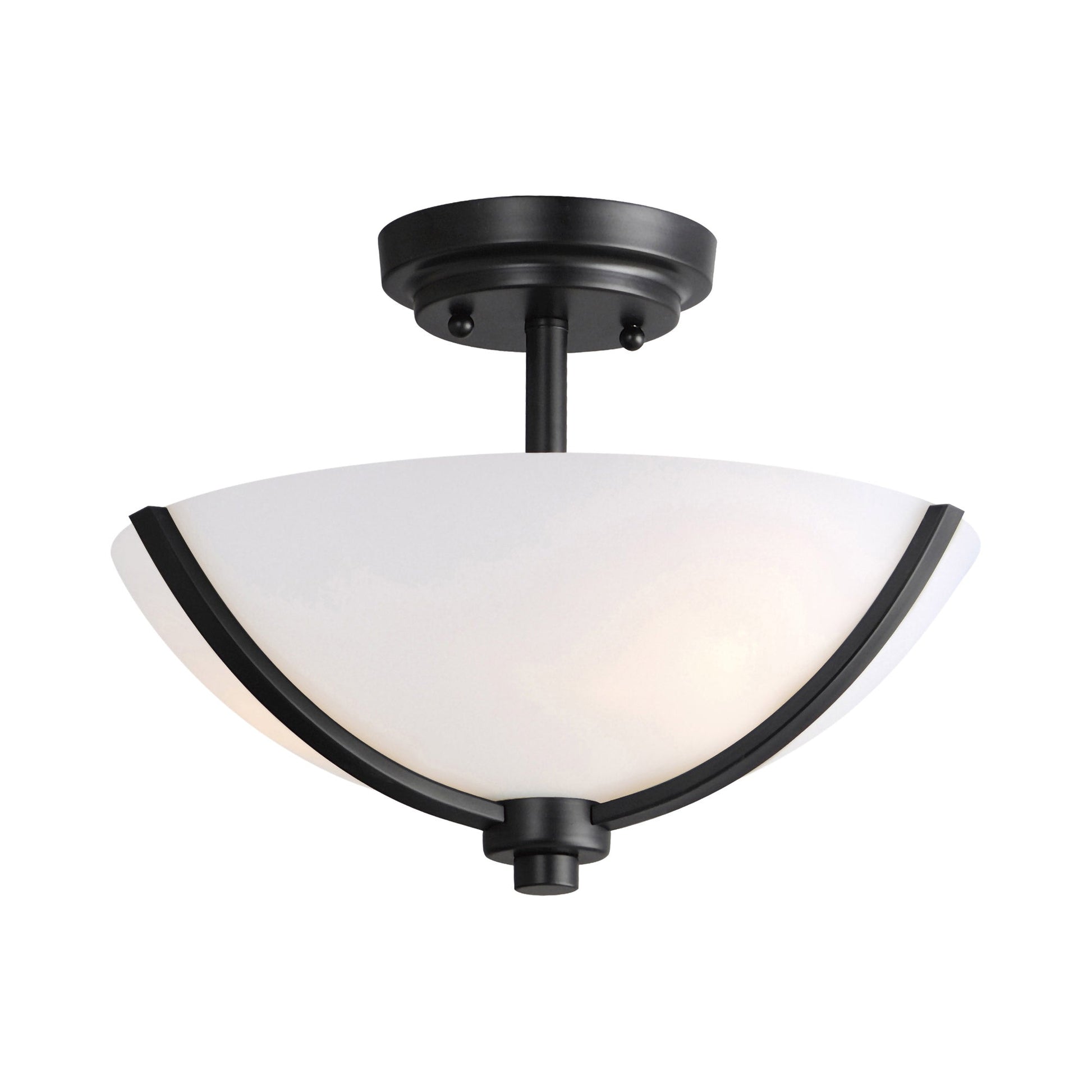 Deven Semi Flush Mount Ceiling Light in Black.