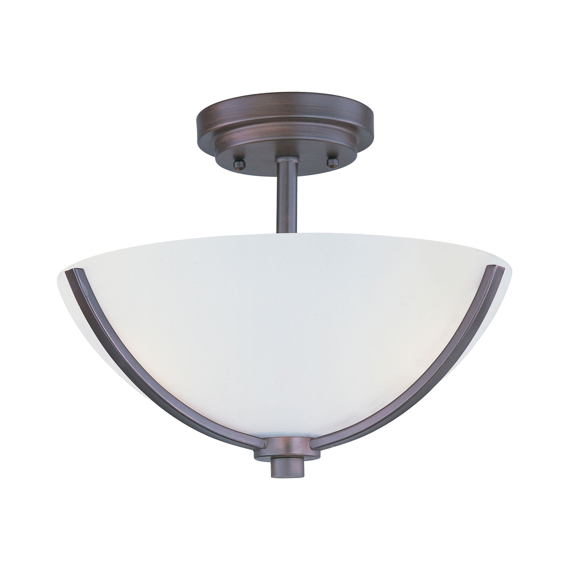 Deven Semi Flush Mount Ceiling Light in Oil Rubbed Bronze.