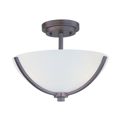 Deven Semi Flush Mount Ceiling Light in Oil Rubbed Bronze.