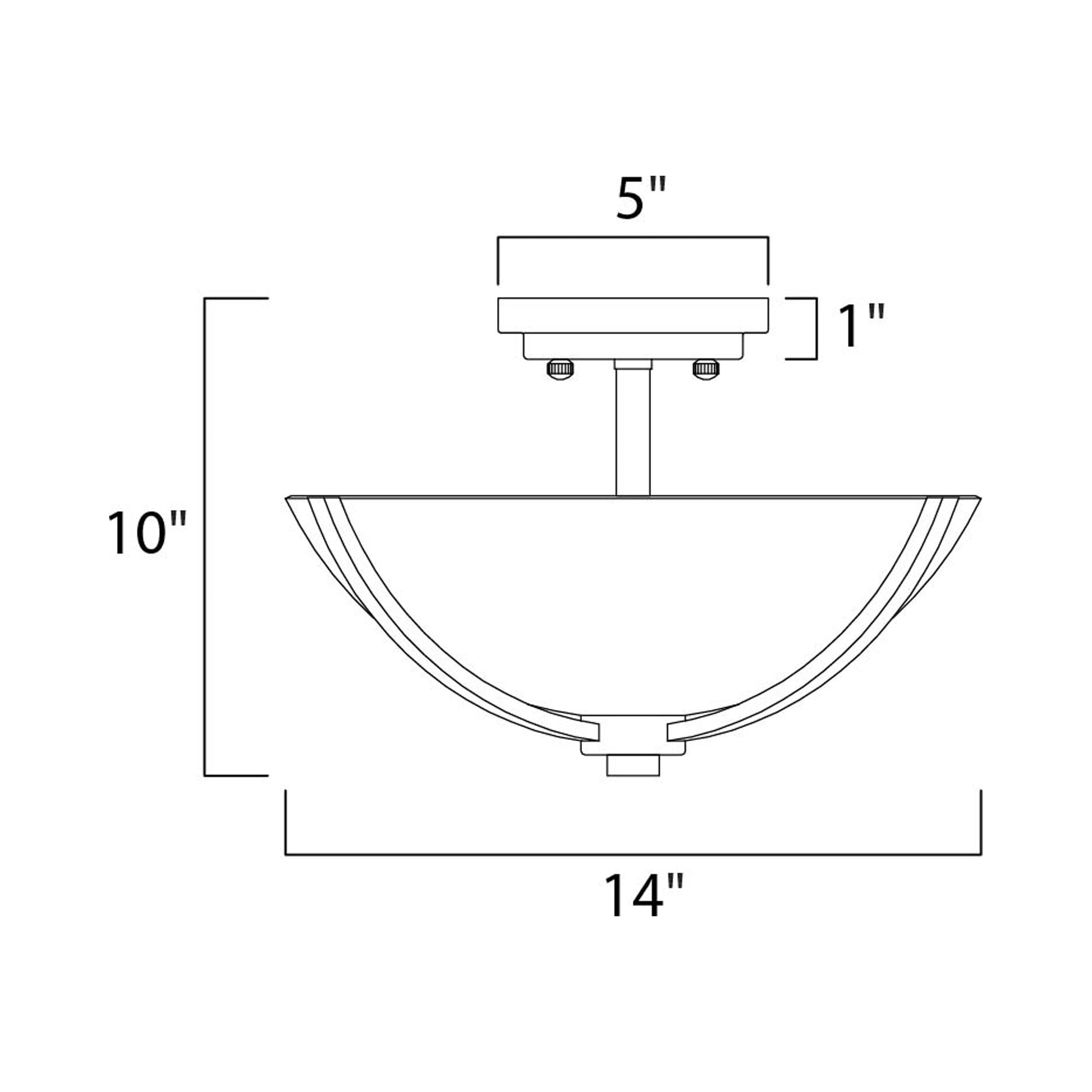 Deven Semi Flush Mount Ceiling Light - line drawing.