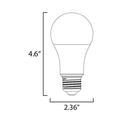 Dimmable 3000K 120V E26 Medium Base LED Bulb - line drawing.