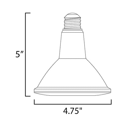 Dimmable 3000K 120V LED Bulb - line drawing.