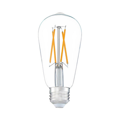 Dimmable Clear E26 Medium Base LED Bulb (6W/2700K).