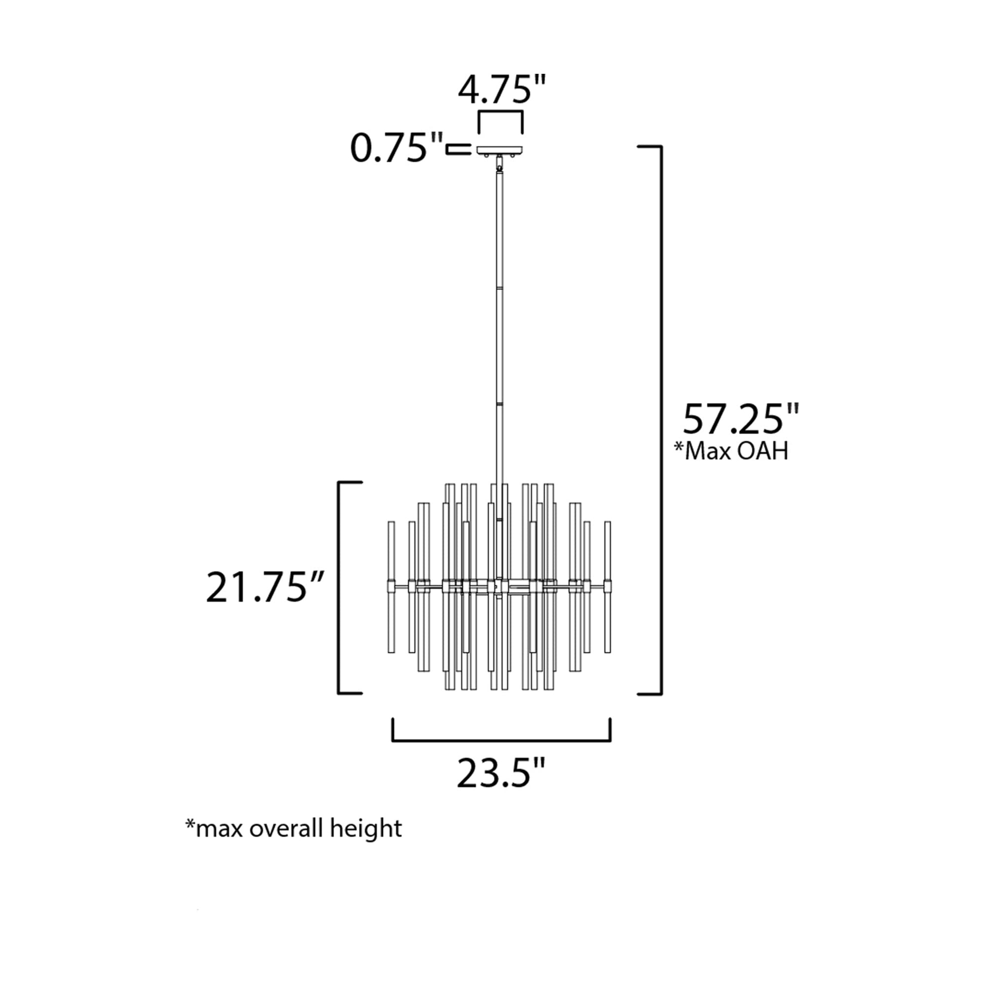 Divine Chandelier - line drawing.