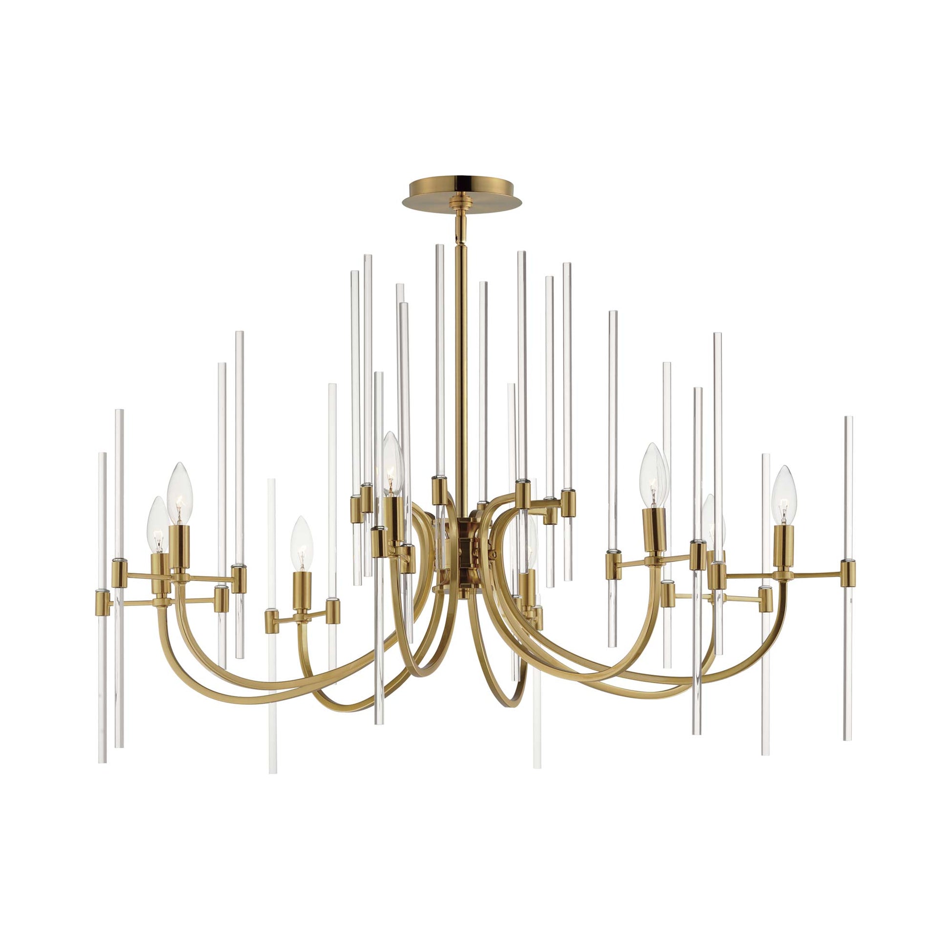 Divine Glass Chandelier in Heritage Brass (8-Light).