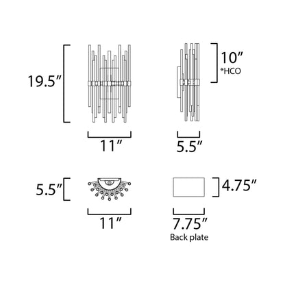 Divine Wall Light - line drawing.