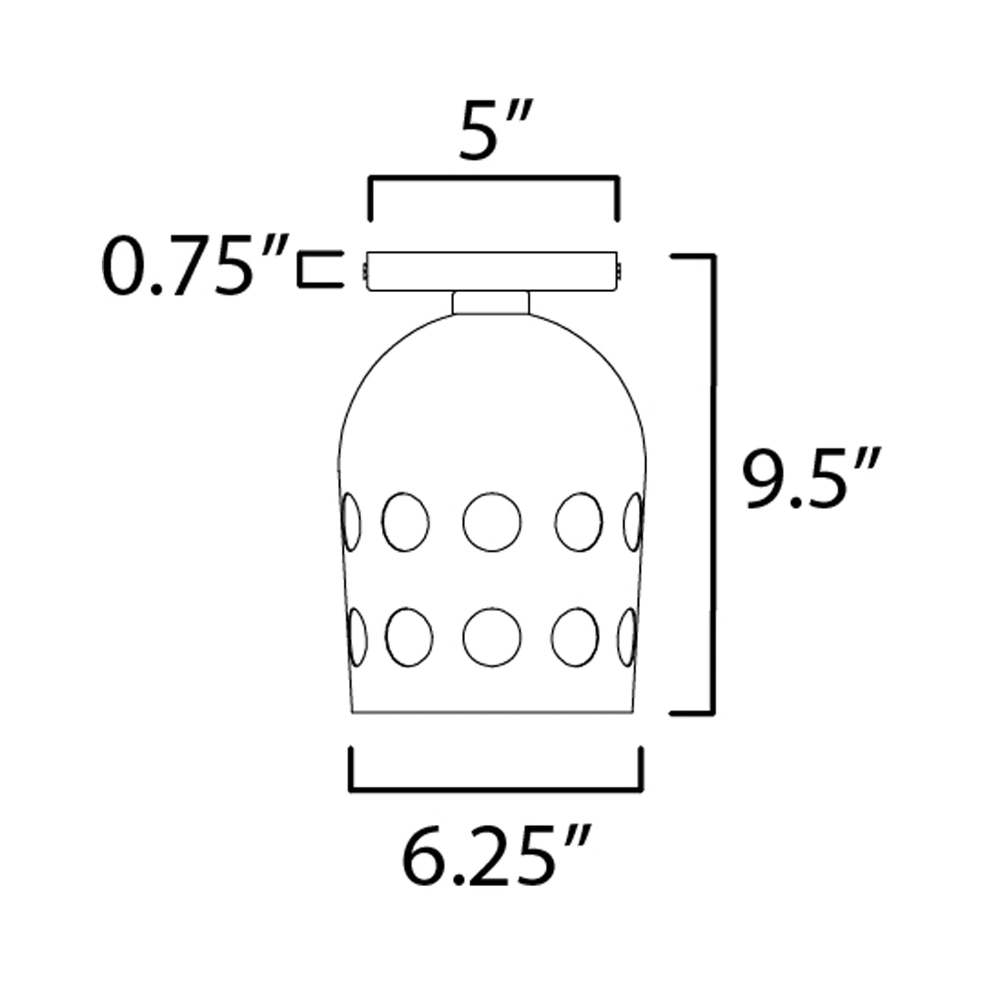 Dottie Flush Mount Ceiling Light - line drawing.