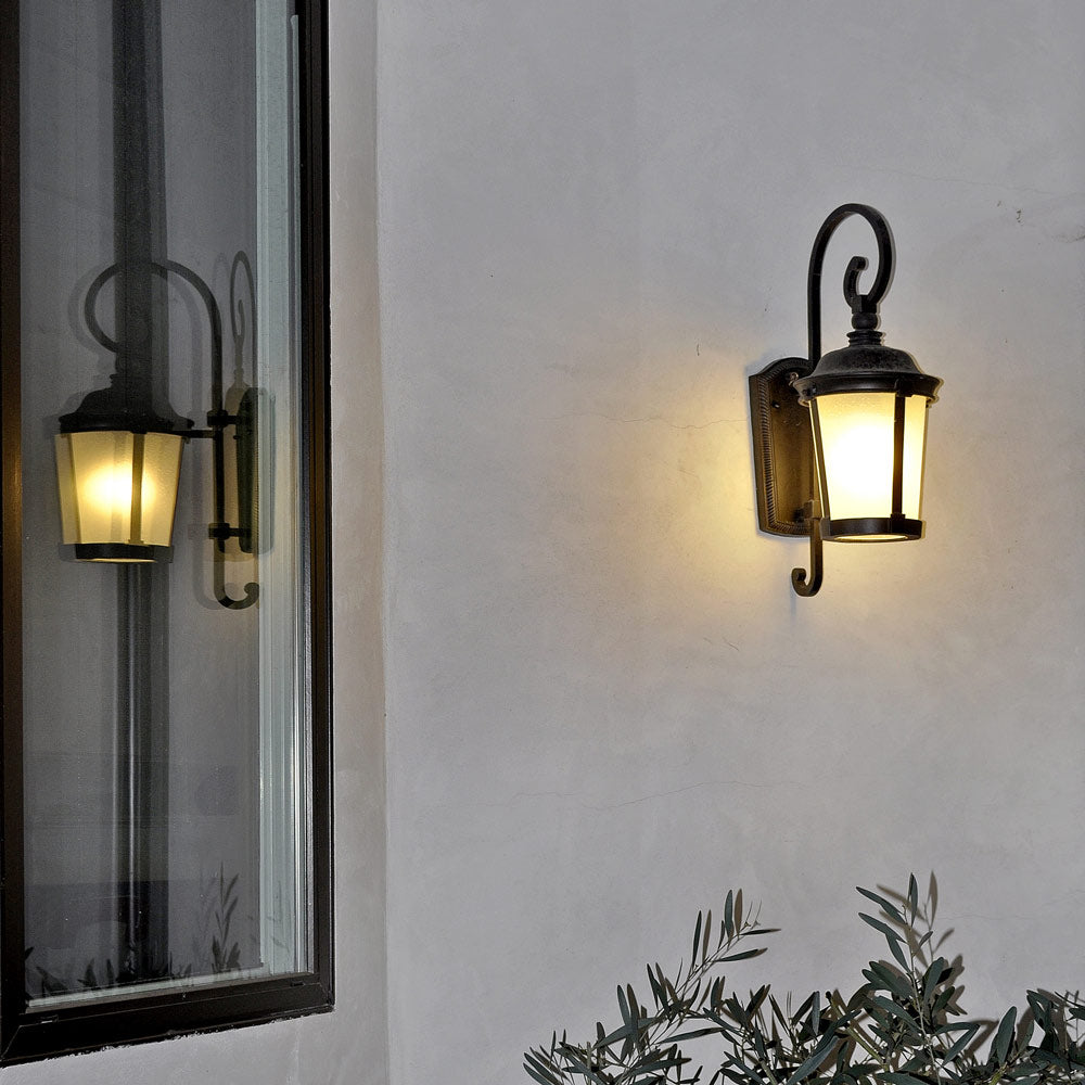 Dover Outdoor Lantern Wall Light in Outside Area.