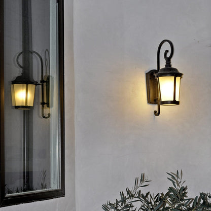 Dover Outdoor Lantern Wall Light in Outside Area.