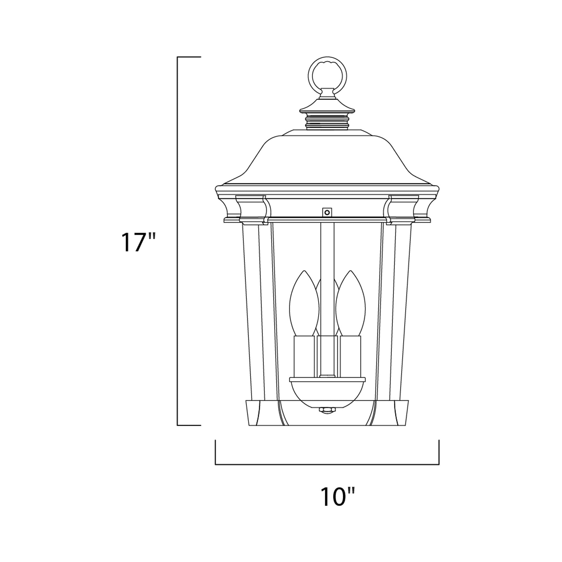 Dover Outdoor Pendant Light - line drawing.