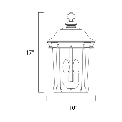 Dover Outdoor Pendant Light - line drawing.