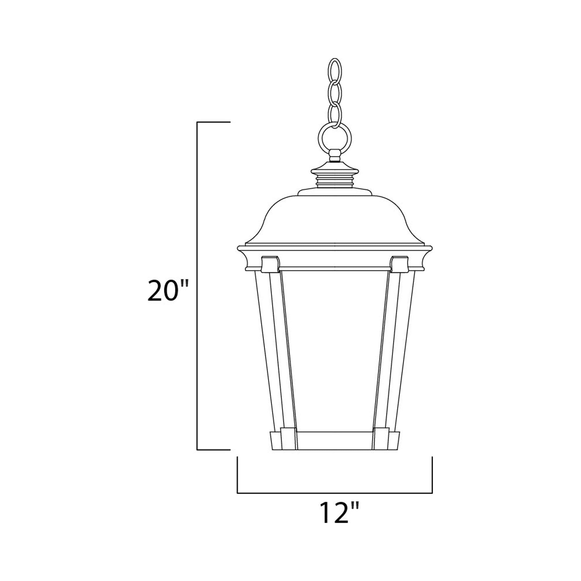 Dover Outdoor Pendant Light - line drawing.