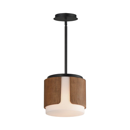 Draughtsman Semi Flush Mount Ceiling Light in Walnut/Black (10-Inch).